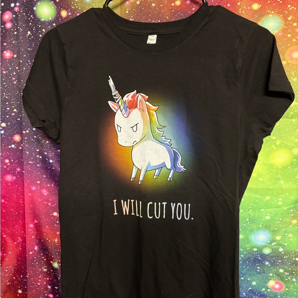 Unicorn Graphic Kids T-Shirt - Black